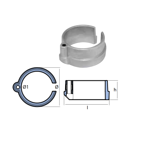 Anodo Volvo Penta Collare XDP 8, Anodo Motore in zinco compatibile